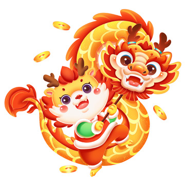 龙年IP舞龙春节新春龙抬头中国龙场景