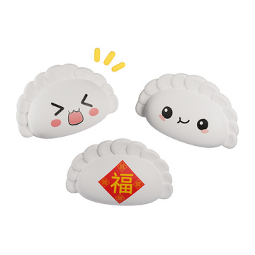 卡通趣味饺子模型3D元素