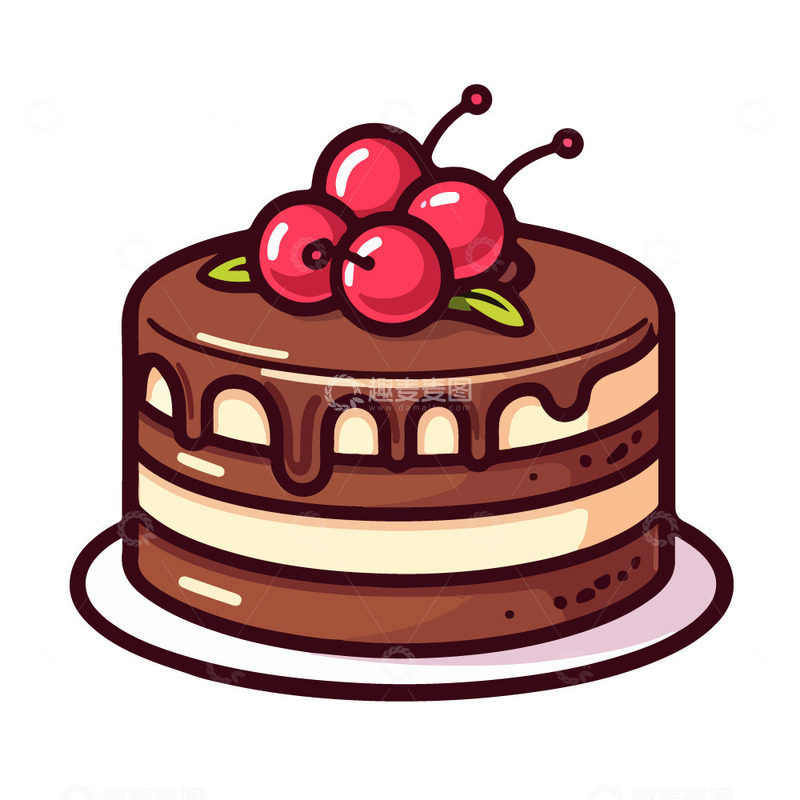 源文件下载【趣麦麦图】-卡通巧克力蛋糕