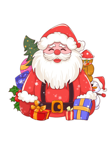 圣诞老人与礼物姜饼人组合