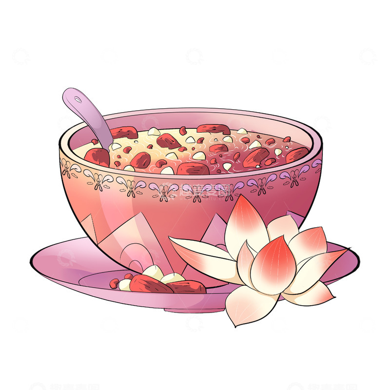 源文件下载【趣麦麦图】国潮线条腊八节腊八粥