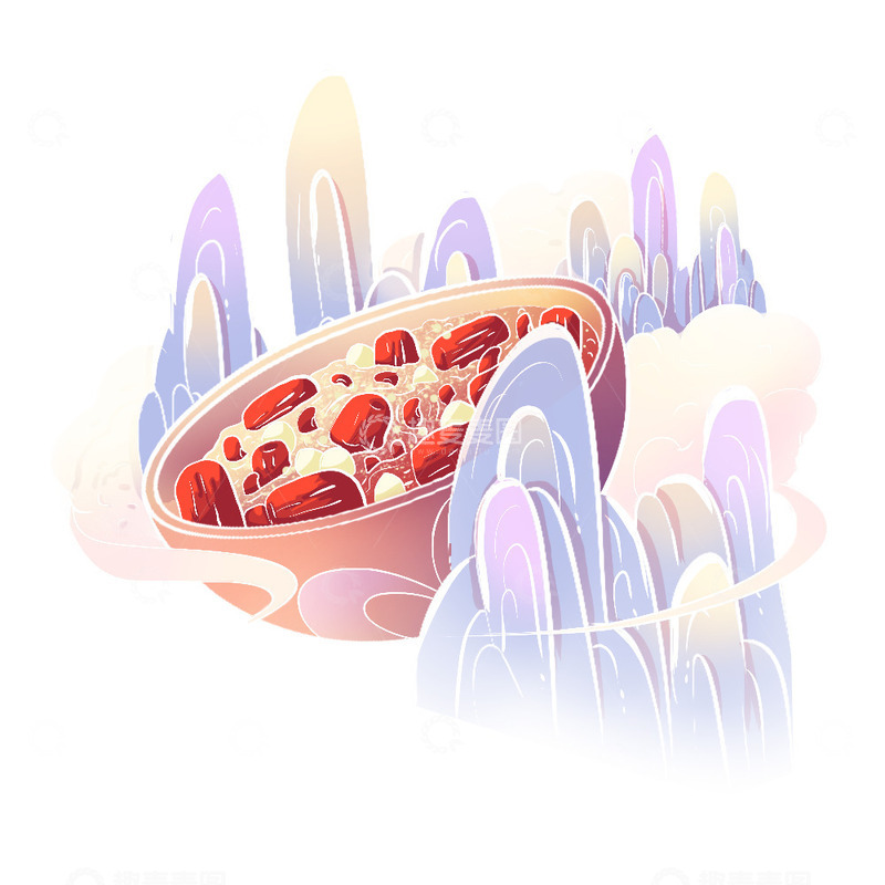 源文件下载【趣麦麦图】国潮简约腊八节腊八粥