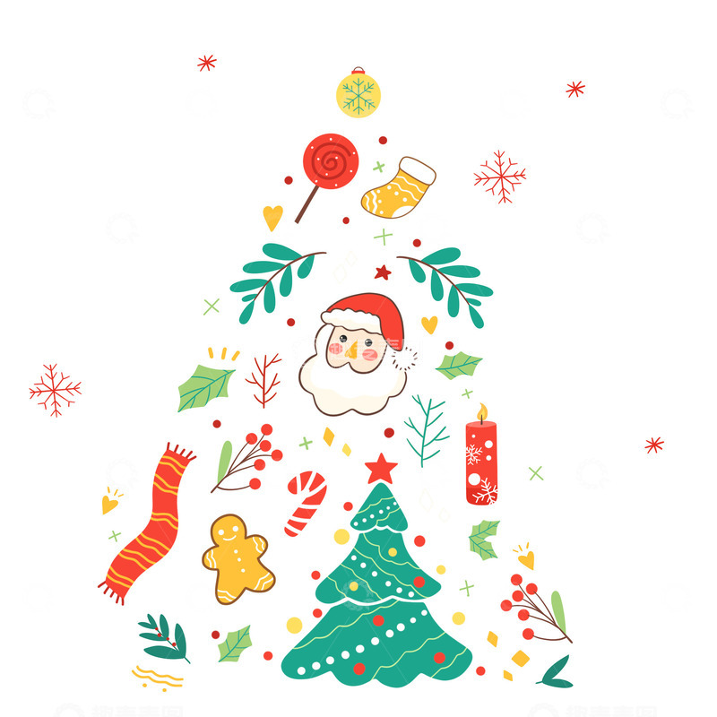 源文件下载【趣麦麦图】圣诞节圣诞图案圣诞树圣诞袜