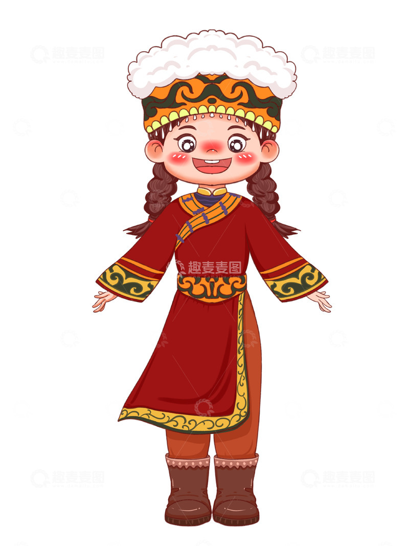 源文件下载【趣麦麦图】赫哲族少数民族