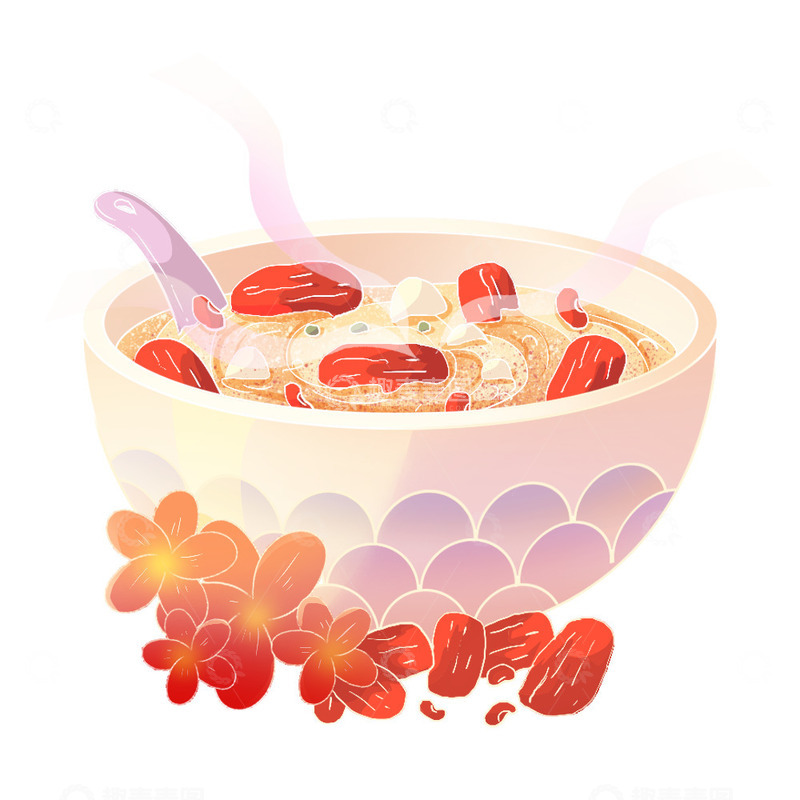 源文件下载【趣麦麦图】国潮渐变腊八节腊八粥