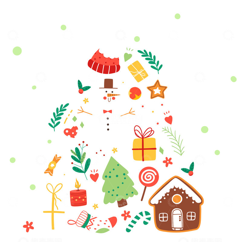 源文件下载【趣麦麦图】圣诞节圣诞图案圣诞树