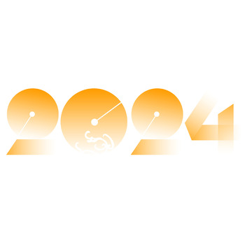 2024金色创意时钟数字矢量标题字