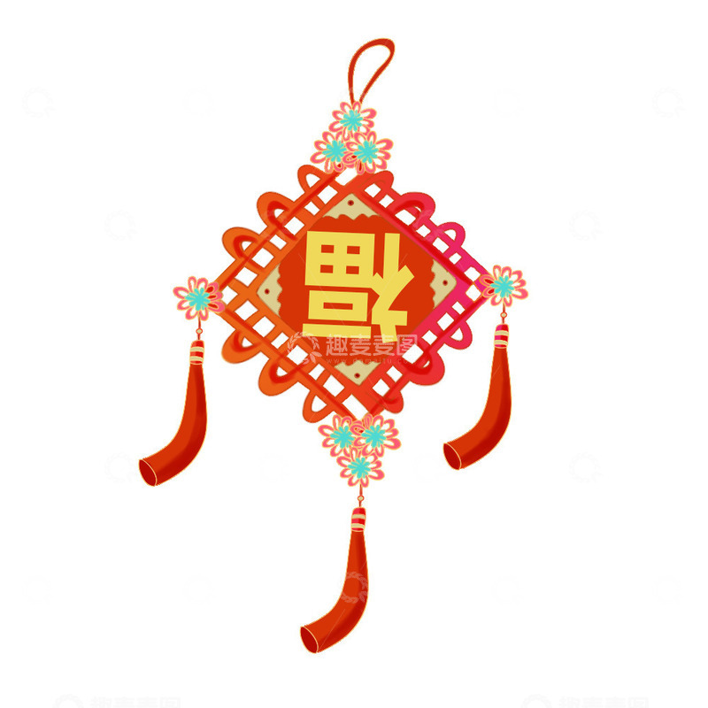 源文件下载【趣麦麦图】福到了中国结