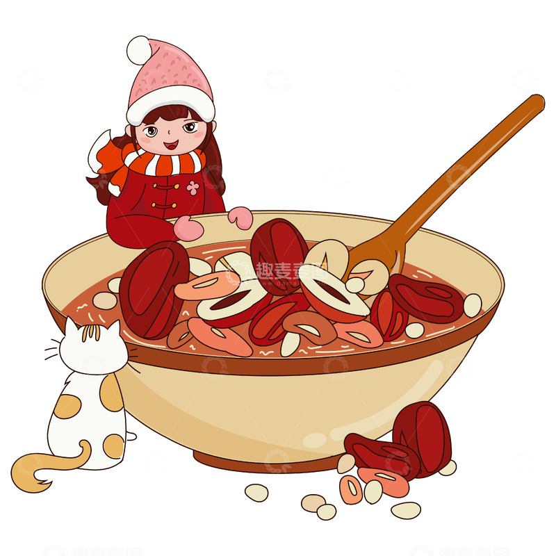 源文件下载【趣麦麦图】腊八节人物煮腊八粥节日饮食场景