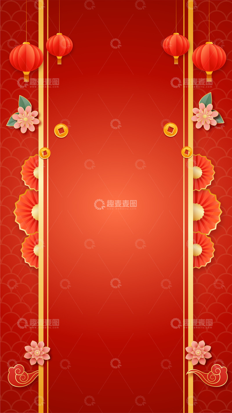 新年元旦红色海报喜庆背景