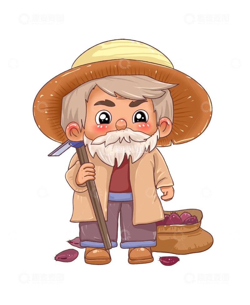 源文件下载【趣麦麦图】那锄头的农民伯伯