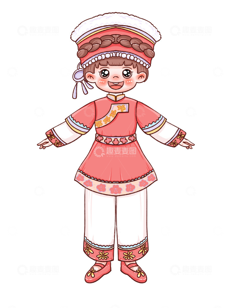 源文件下载【趣麦麦图】美丽的白族女孩