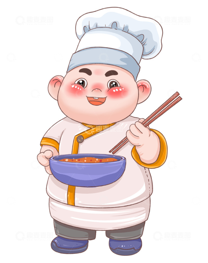 源文件下载【趣麦麦图】可爱的胖厨师