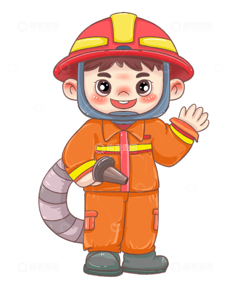 源文件下载【趣麦麦图】可爱的人民消防员