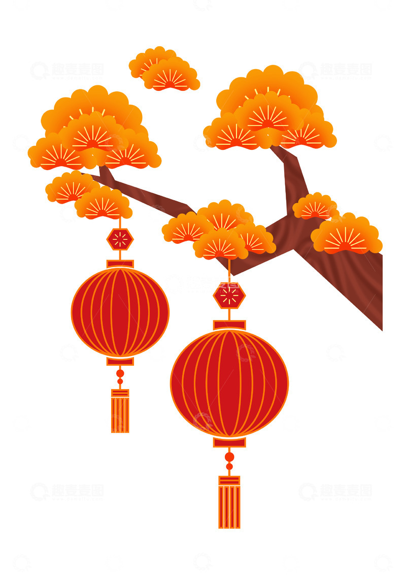 源文件下载【趣麦麦图】春节灯笼装饰元素