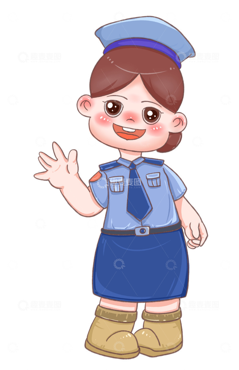 源文件下载【趣麦麦图】可爱的警察姐姐
