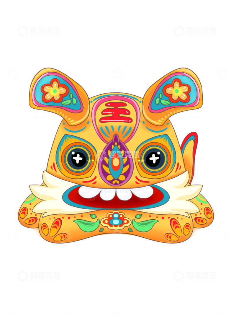 源文件下载【趣麦麦图】可爱的黄色虎头娃娃