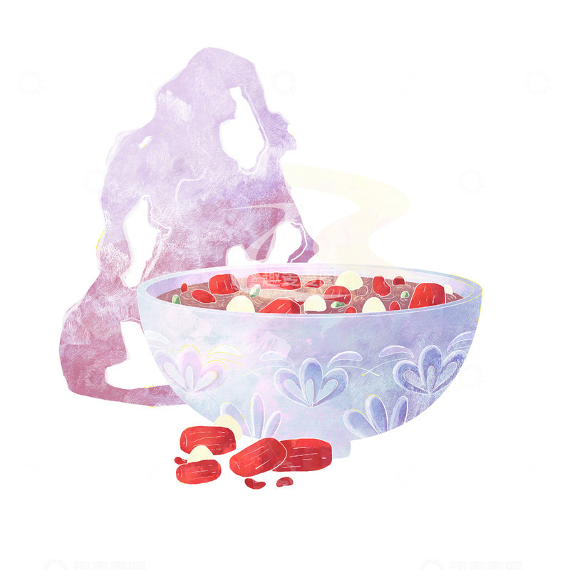 源文件下载【趣麦麦图】古风节日腊八节美食