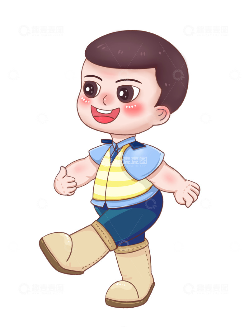 源文件下载【趣麦麦图】可爱的走正步交警