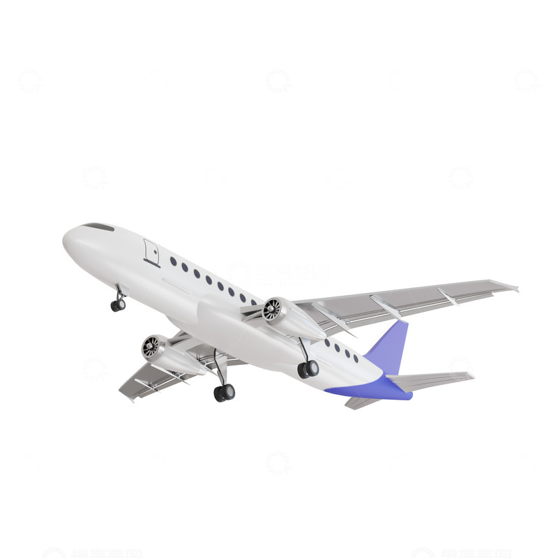 源文件下载【趣麦麦图】-3D立体客机飞机模型