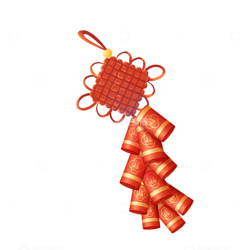 源文件下载【趣麦麦图】国潮春节挂件鞭炮