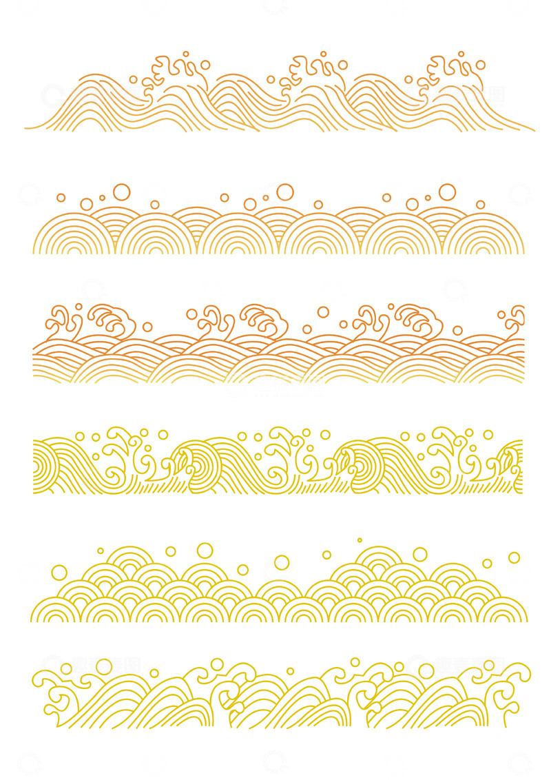 源文件下载【趣麦麦图】古风线条底部