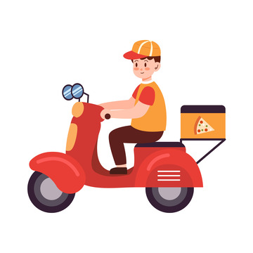 卡通简约可爱的外卖员