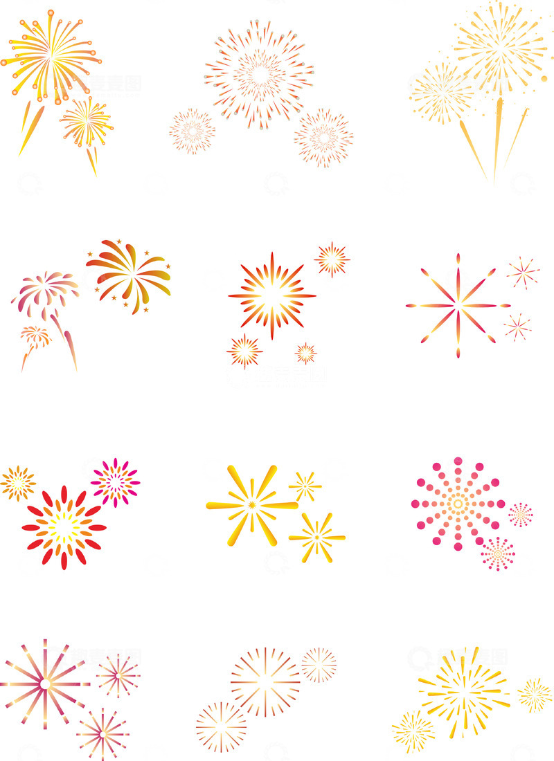 源文件下载【趣麦麦图】卡通新年烟花