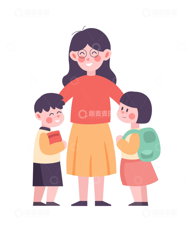 卡通简约可爱的师生