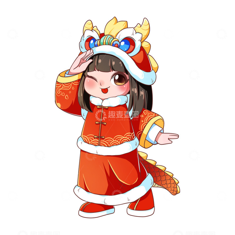 源文件下载【趣麦麦图】新年龙年变装素材