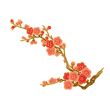 手绘插画国潮风梅花