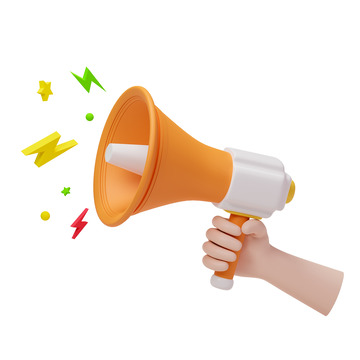 3D立体卡通手握扩音器手持喇叭模型