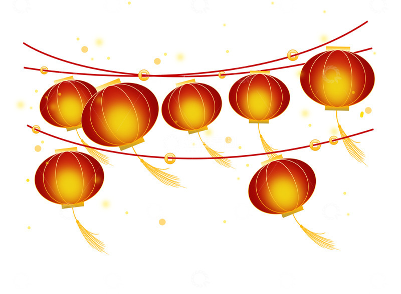 源文件下载【趣麦麦图】春节灯笼高挂