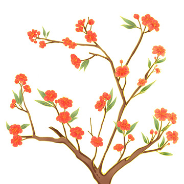 寒冬腊月新年梅花