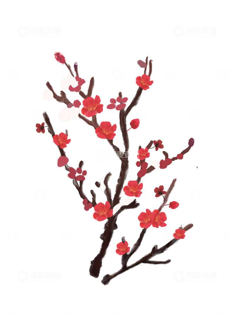 源文件下载【趣麦麦图】国潮风梅花春节喜庆节日