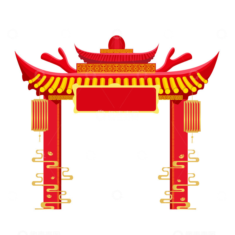 源文件下载【趣麦麦图】手绘龙年门头