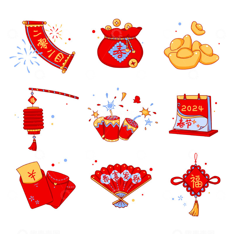 源文件下载【趣麦麦图】新年元素组合节日装饰