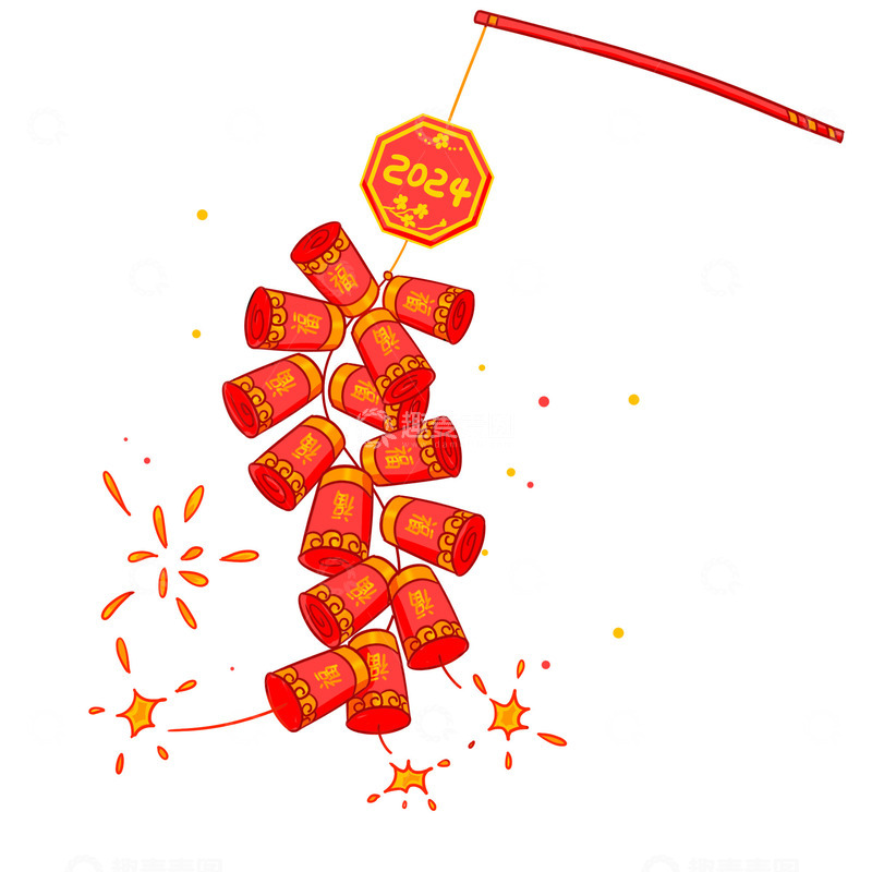 鞭炮元素节日喜庆鞭炮