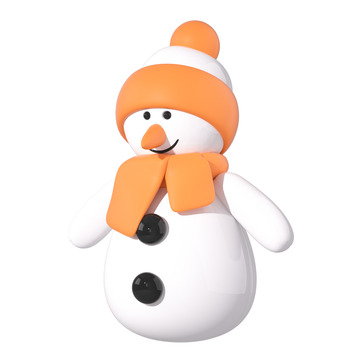 3d春节立体冬季雪人C4D模型