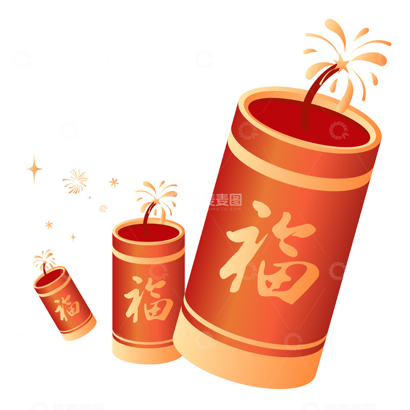 红色喜庆春节鞭炮装饰矢量元素