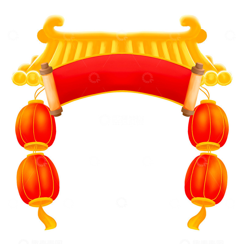 源文件下载【趣麦麦图】中国风喜庆年货节门头电商装饰元素