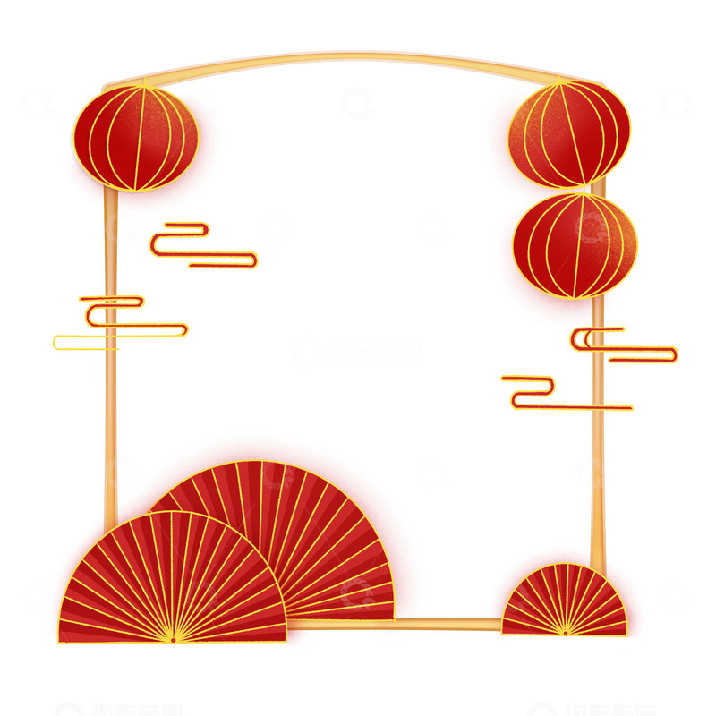 源文件下载【趣麦麦图】新年剪纸喜庆装饰边框