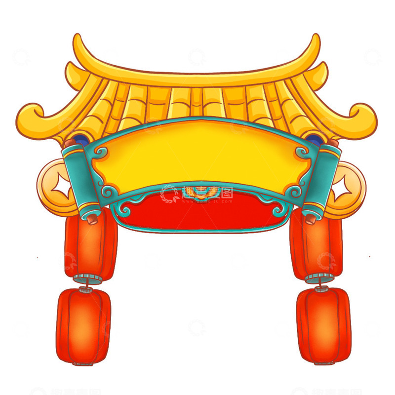 源文件下载【趣麦麦图】年货节电商国潮门头装饰元素
