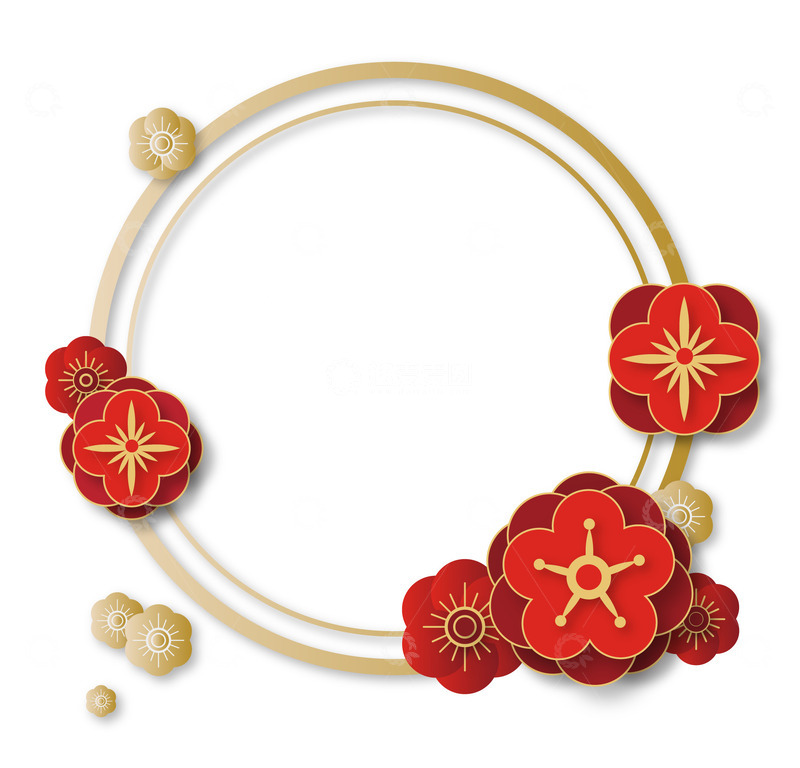 源文件下载【趣麦麦图】新年剪纸立体边框