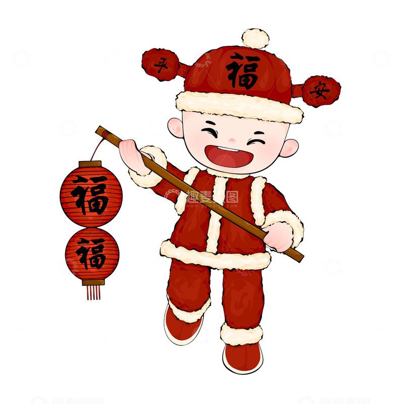 源文件下载【趣麦麦图】-新春福娃素材