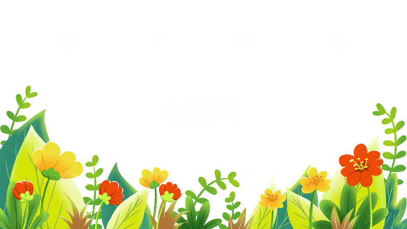 扁平小清新花草花鲜花背景板装饰