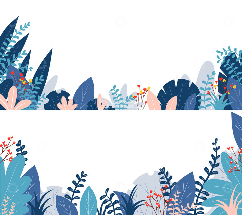 源文件下载【趣麦麦图】扁平小清新花草花绿植背景板装饰