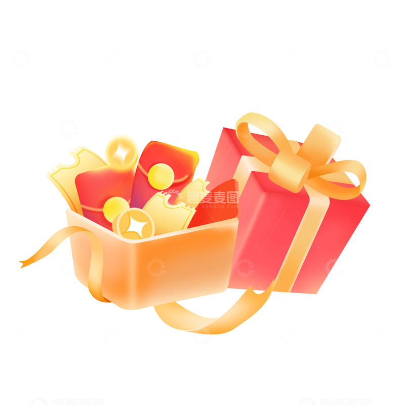 源文件下载【趣麦麦图】微立体促销活动礼盒