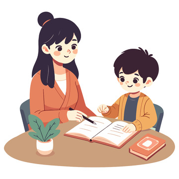 妈妈辅导孩子学习