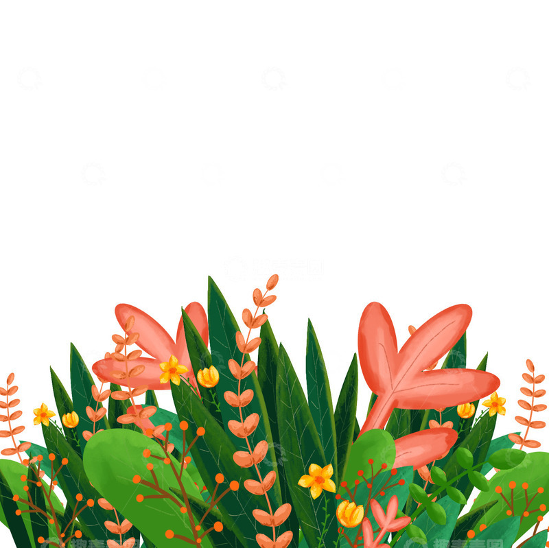 源文件下载【趣麦麦图】花草春天绿色手绘清新装饰
